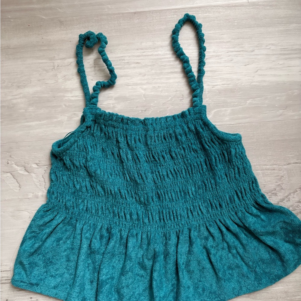 Teal Smocked Women's Top